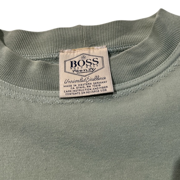 Vintage BOSS Hugo Boss Twenty Green Emblem Lightweight Boxy Sweatshirt M - Picture 4 of 5